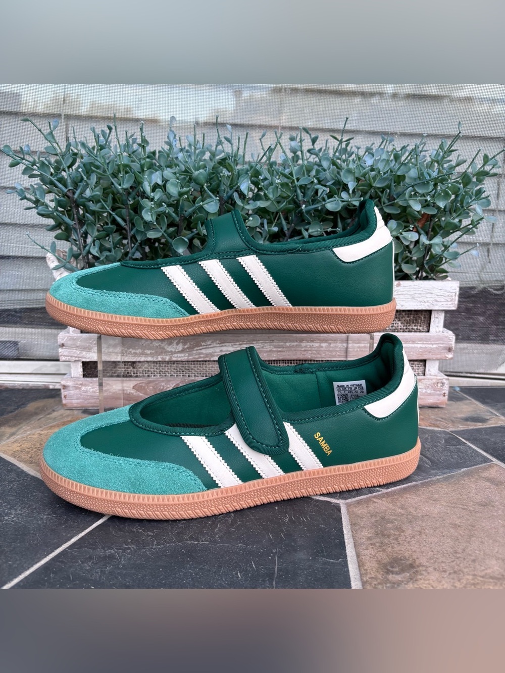 adidas Jane Samba Green Suede Sneakers